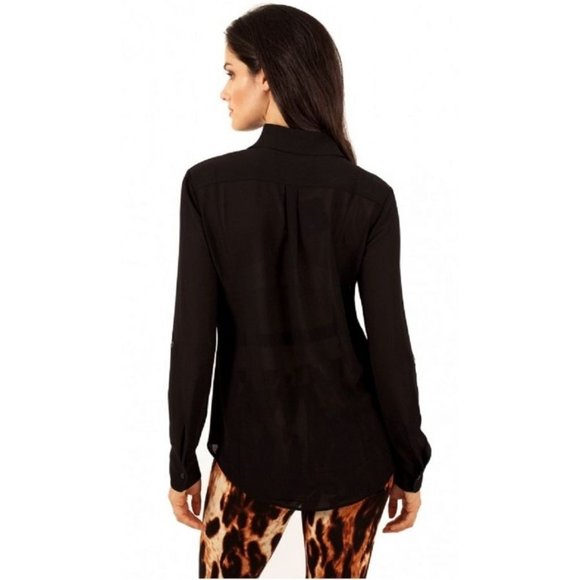 Designer brand black sheer tunic $98 NEW - Picture 3 of 3